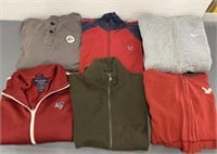 6 Zip Up Hoodies & Sweaters- Men's, Large