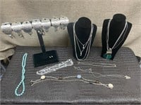 MIXED LOT SILVER TONE JEWELRY