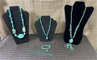 TURQUOISE STONE NECKLACES AND BRACELET