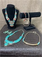 MIXED LOT TURQUOISE & CITRINE JEWELRY