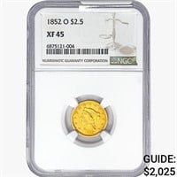 1852-O $2.50 Gold Quarter Eagle NGC XF45