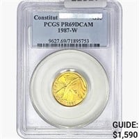 1987-W .2419oz. Gold $5 Constitut PCGS PR69 DCAM