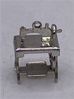 STERLING SILVER VINTAGE SEWING MACHINE CHARM