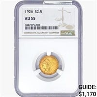 1926 $2.50 Gold Quarter Eagle NGC AU55