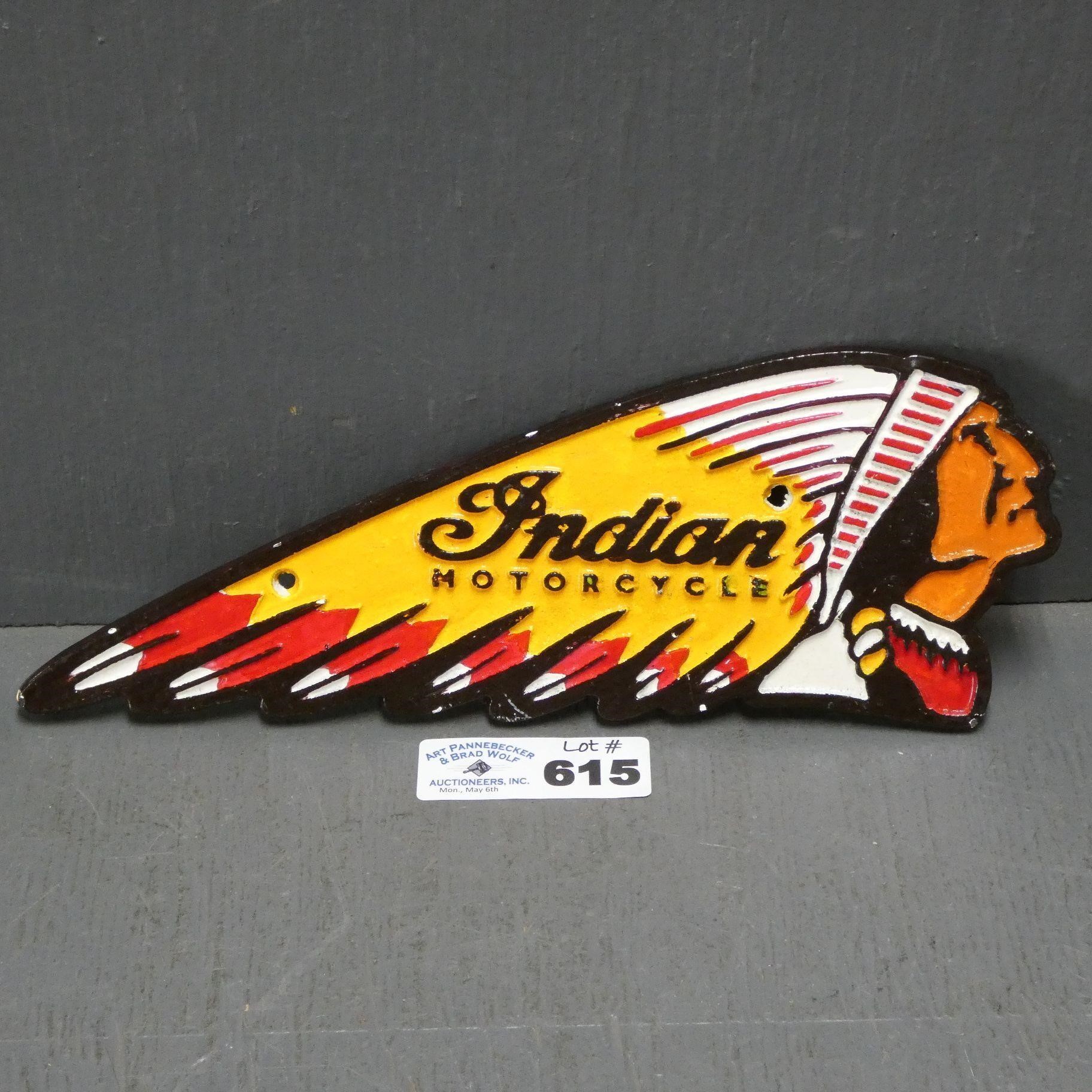 Indian Motorcycle Cast Iron Plaque