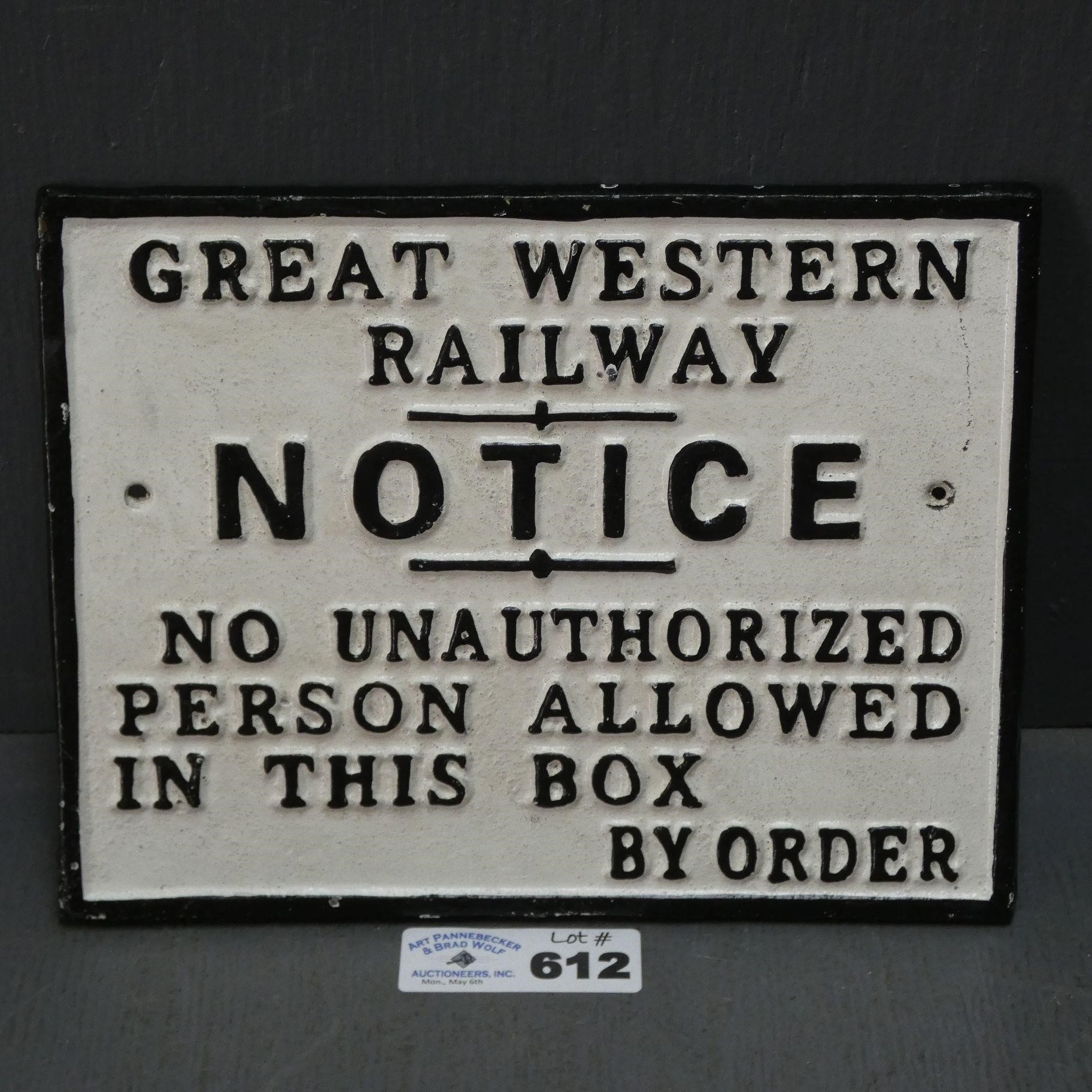 Great Western Railway Cast Iron Plaque