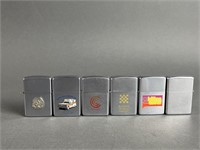 6 Vintage Zippo Lighters