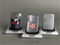 3 Vintage Zippo Lighters