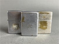 3 Early Zippo Lighters