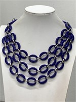 CHICO'S ROYAL BLUE TIRED LINK NECKLACE