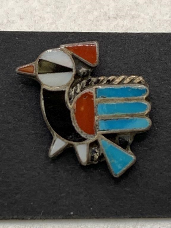 NATIVE AMERICAN STERLING SILVER PIN/TIE TACK