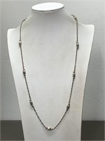 STERLING SILVER BEADED NECKLACE