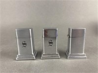 3 Vintage Zippo Table Lighters