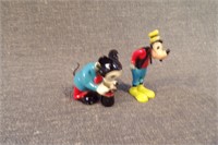 Lot of 2 Marx Toys Nodders Mickey Mouse & Goofy