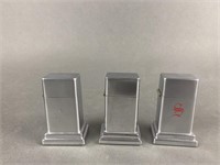 3 Vintage Zippo Table Lighters