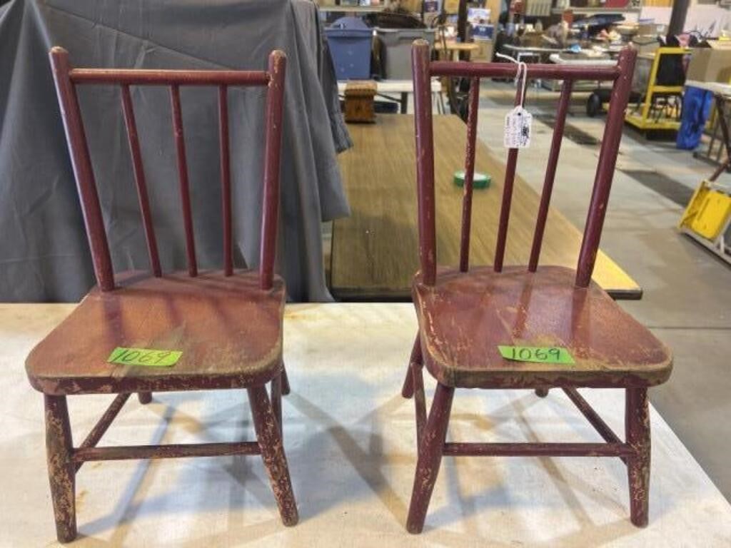 2 Vintage doll chairs