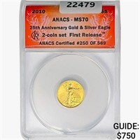 2010 $5 1/10oz. Gold Eagle ANACS MS70 FR