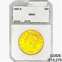 1887-S $20 Gold Double Eagle PCI MS63