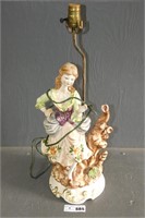 Capodimonte Porcelain Lady Figure Lamp
