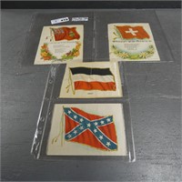 (4) Early 1900's Nebo Cigarettes Large Silk Flags