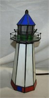 Stained Glass Lighthouse Lamp