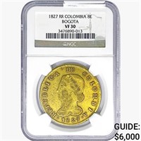1827 .7617oz. Gold RR Colombia 8 E Bogota NGC