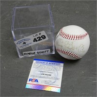 Marge Schott Signed Baseball w/ PSA