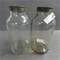 Pair of Horlick's Malted Milk Glass Jars