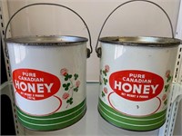 Pair of 8lb Honey Tins