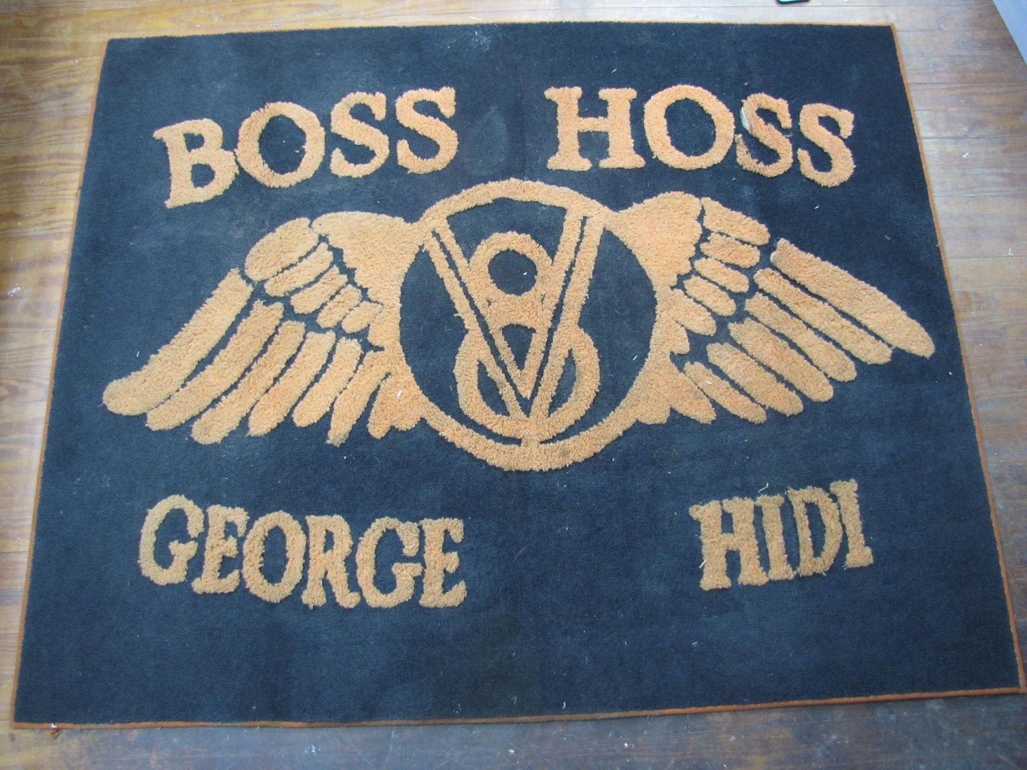 Vintage Boss Hoss Motorcycle Rug