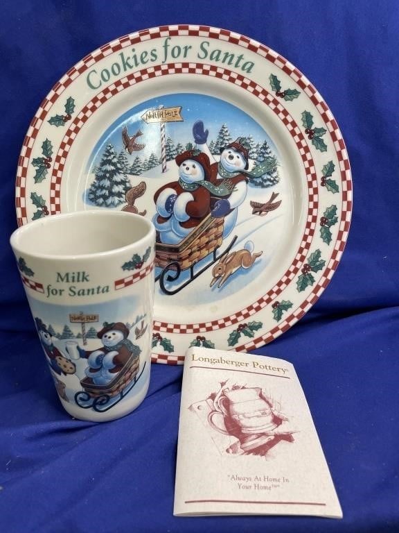 Longaberger Pottery 1998 “Milk and Cookies for