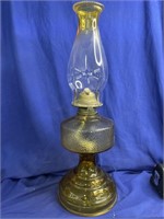 Vintage Kerosene Lamp.  Amber in color with ma