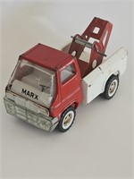 VINTAGE MARX RED AND WHITE TOW TRUCK