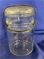 Vintage Pint jar with wire bail and glass lid