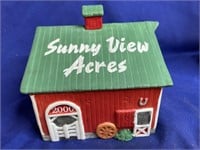 Sunny View Acres Barn.  Collectible porcelain