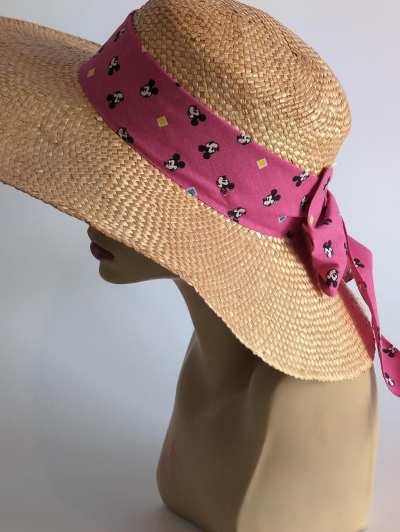 VTG MICKEY MOUSE STRAW SUN HAT FOR THE LADIES