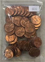 (BAG OF 50) LINCOLN MEMORIAL CENTS