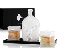 New Spartan Helmet Whiskey Decanter Set with