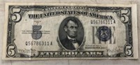 SERIES 1934-D ***WASHINGTON D.C.*** $5.00 SILVER