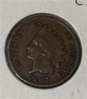 1907 INDIAN HEAD CENT (VG)