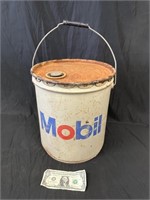 Mobil 5 Gallon Metal Oil Can