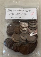 (BAG OF 50) 1940-8-P&D LINCOLN WHEAT BACK CENTS