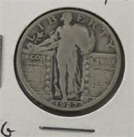 1927 STANDING LIBERTY QUARTER (90% SILVER) (VG)