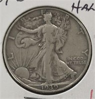 1939-D WALKING LIBERTY HALF DOLLAR (90% SILVER)