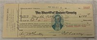 VINTAGE CHECK-THE SHERIFF OF ROANE COUNTY/DATED