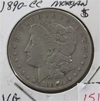 1890-CC MORGAN SILVER DOLLAR (90% SILVER) (VG)