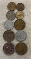 (BAG OF 10) "DIFFERENT" FOREIGN COINS