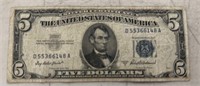 SERIES 1953-A U.S.A. $5.00 SILVER CERTIFICATE