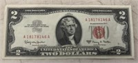 SERIES 1953-A 'RED SEAL" $2.00 BILL (UNCIRCULATED)