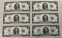 (6)2017-A $2.00 UNITED STATES "FEDERAL RESERVE